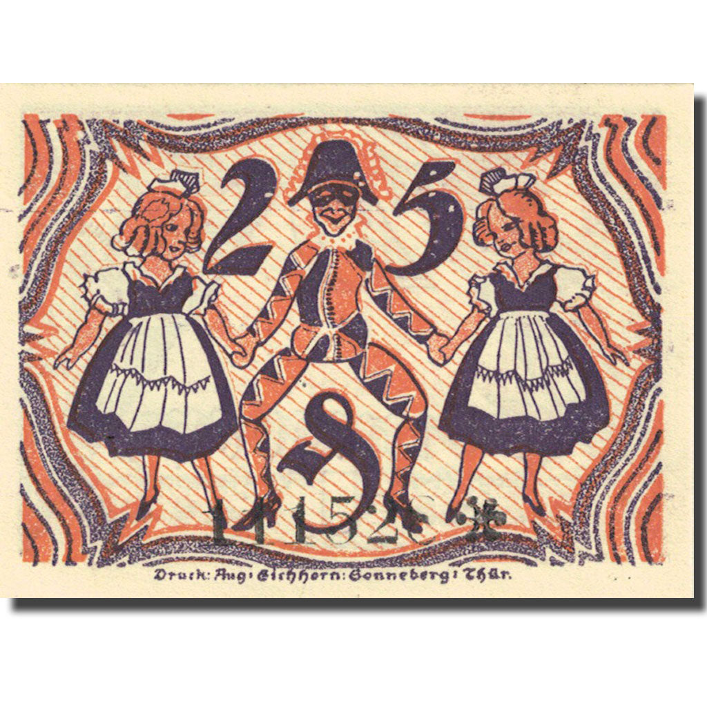 Billet, Allemagne, Sonneberg, 25 Pfennig, personnage, 1921 SPL Mehl 1244.1a