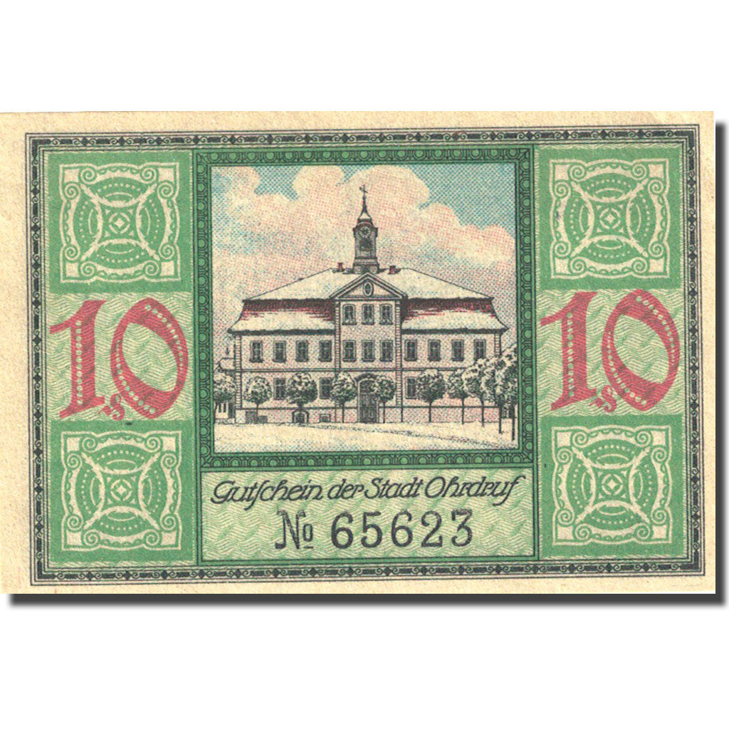 Banknote, Germany, Ohrdruf, 10 Pfennig, Forêt 1921-03-01 UNC(63) Mehl 1012.1b
