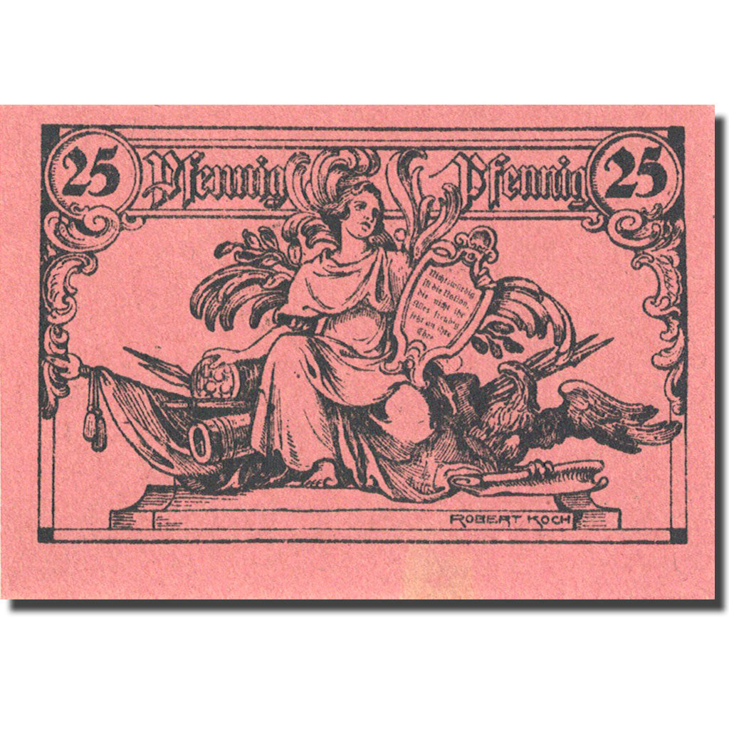 Banknote, Germany, Rheinsberg, 25 Pfennig, Blason, 1921, UNC(63), Mehl:1120.2a