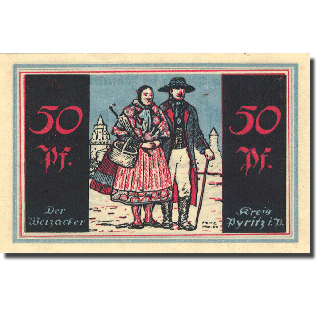 Banknote, Germany, Pyritz, 50 Pfennig personnage 1921-02-01 UNC(63) Mehl 1082.1a