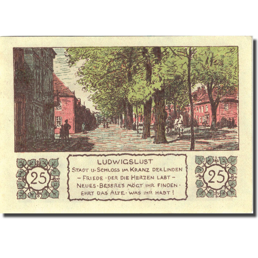 Banknote, Germany, Ludwigslust, 25 Pfennig, arbre 1922-09-30 UNC(63) Mehl 818.2