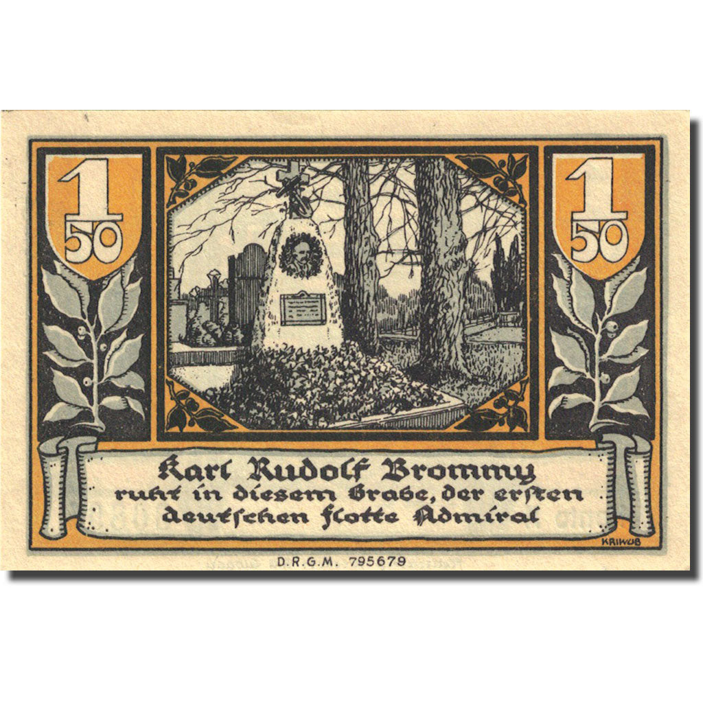 Banknote, Germany, Brake, 1.5 Mark, Monument, 1922, UNC(63), Mehl:149.1