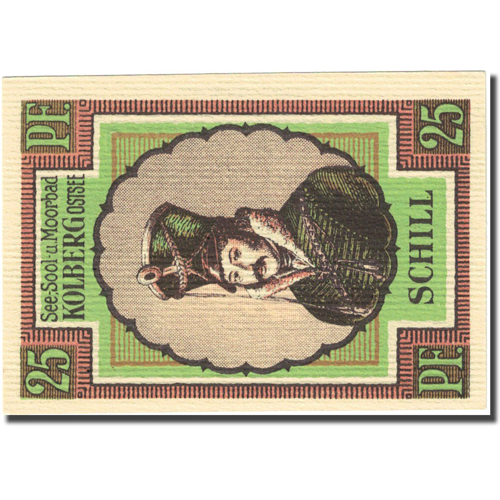 Banknote, Germany, Kolberg, 25 Pfennig, personnage 1921-09-01 UNC(63) Mehl 737.1