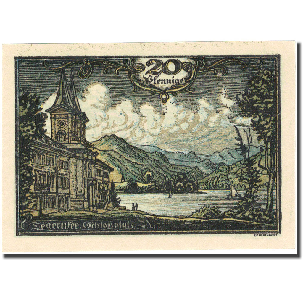Banknote, Germany, Tegernsee, 20 Pfennig, Blason 1921-06-01 UNC(63)  Mehl 1313.1