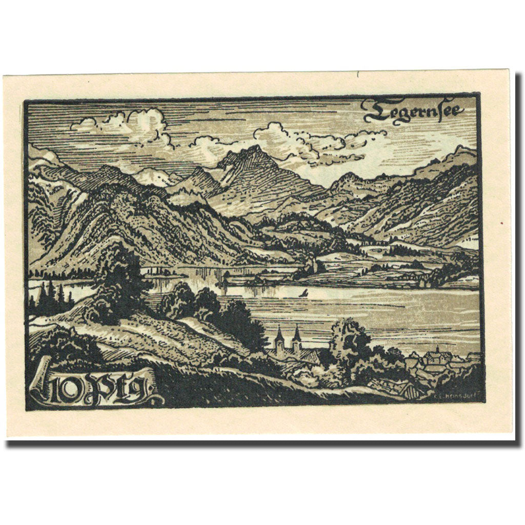 Billet, Allemagne, Tegernsee, 10 Pfennig, montagne 1921-06-01 SPL Mehl 1313.1
