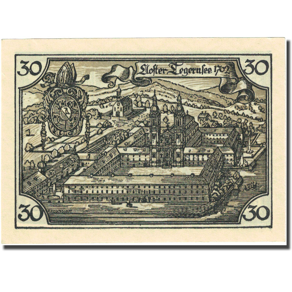 Biljet, Duitsland, Tegernsee, 30 Pfennig, monastère 1921-06-01 SPL Mehl 1313.1