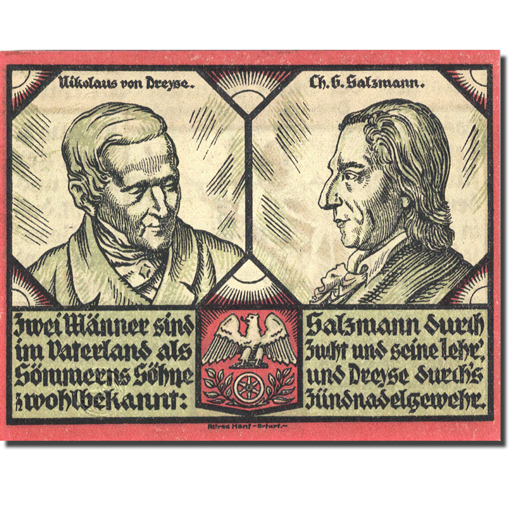 Banknote, Germany, Sömmerda, 1 Mark, personnage 1921-08-01 UNC(63) Mehl 1230.1