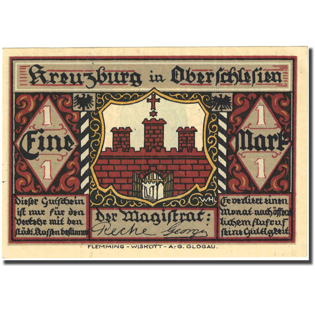 Banknote, Germany, Kreuzburg, 1 Mark, personnage, 1921, UNC(63), Mehl:744.3b