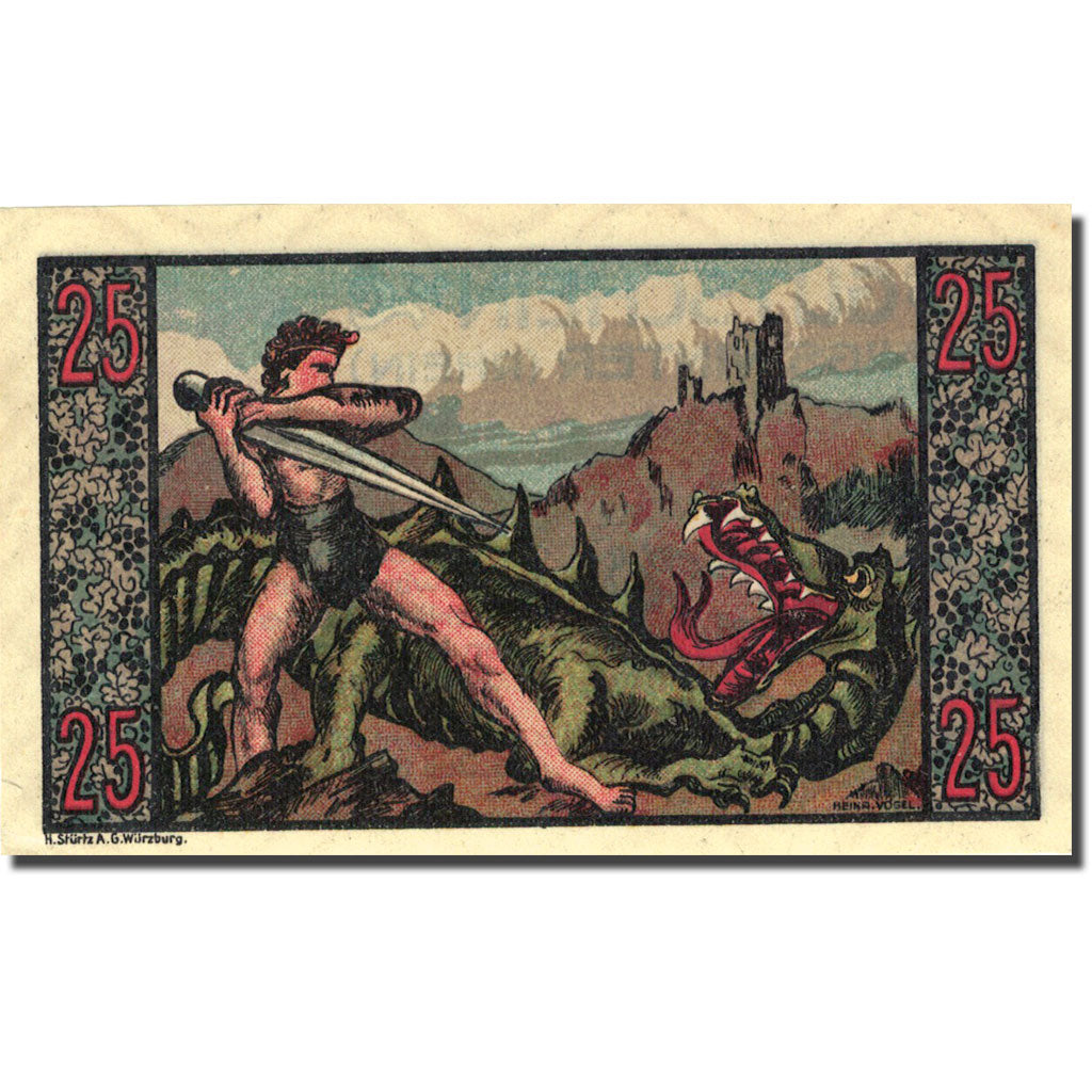 Banknote, Germany, Königswinter 25 Pfennig, Blason 1921-07-15 UNC(63) Mehl 731.1