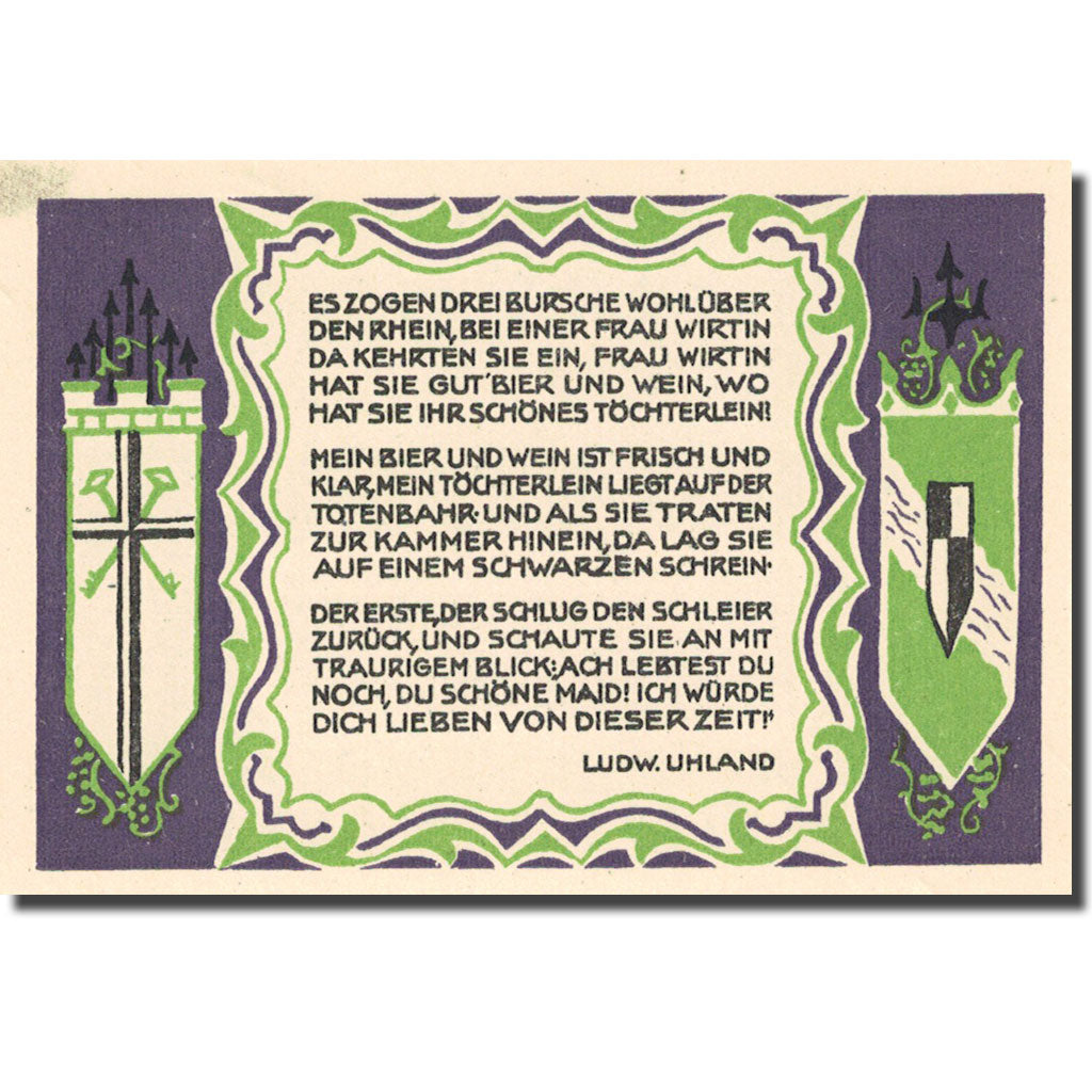 Banknote, Germany, Königswinter 50 Pfennig, arbre 1921-11-01, UNC(63) Mehl 730.1