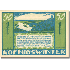 Banknote, Germany, Königswinter, 50 Pfennig, paysage 1921 UNC(63) Mehl 730.1b