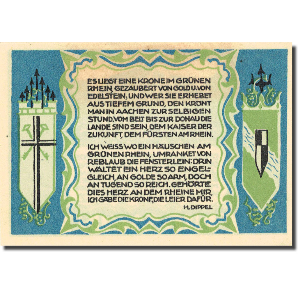 Banknote, Germany, Königswinter 50 Pfennig Eglise 1921-11-01 UNC(63) Mehl 730.3b