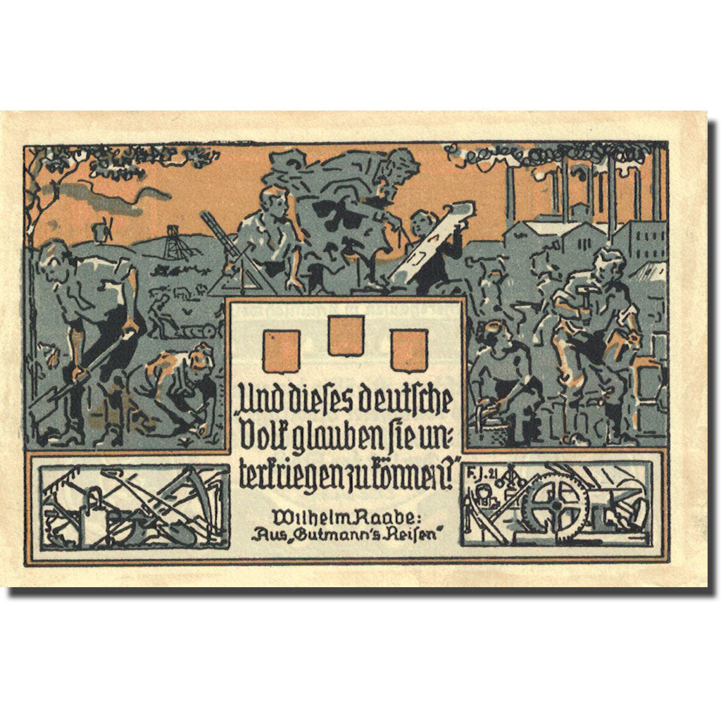 Billet, Allemagne, efrhershaufen, 2 Mark Usine, 1921, 1921-06-01, SPL Mehl 351.1