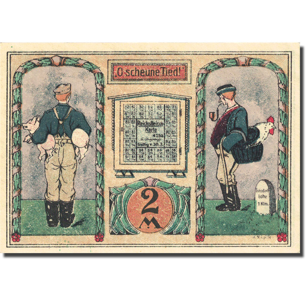 Billet, Allemagne, Tonndorf, 2 Mark, personnage 1921, 1921-03-30 SPL Mehl 1330.2