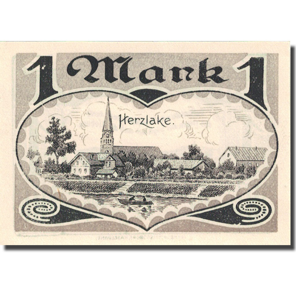 Banknote, Germany, Herzlake, 1 Mark prairie 1922, 1921-10-01, UNC(63) Mehl 605.1
