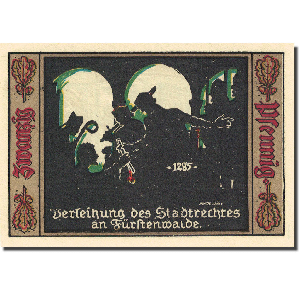 Banknote Germany Fürstenwalde 20 Pfennig personnage 1, 1921 UNC(63) Mehl 403.1a