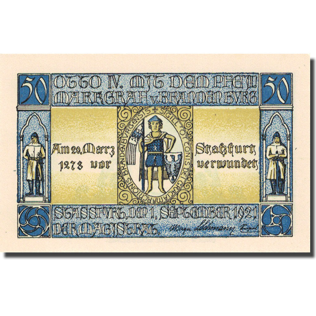 Banknote, Germany, Stassfurt 50 Pfennig, personnage 1, 1921 UNC(63) Mehl 1256.3a