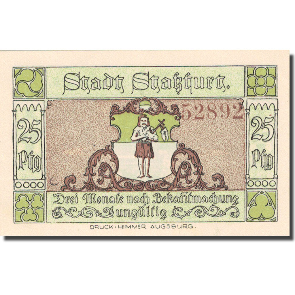 Banknot, Niemcy, Stassfurt, 25 Pfennig, Mine, 1921, 1921-09-01, UNC(63)