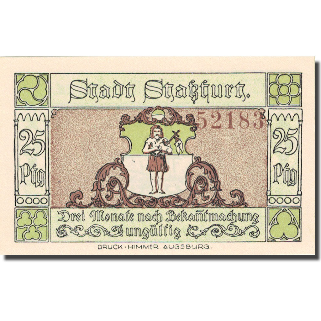 Geldschein, Deutschland, Stassfurt 25 Pfennig, mineurs 2, 1921, SPL Mehl 1256.1a