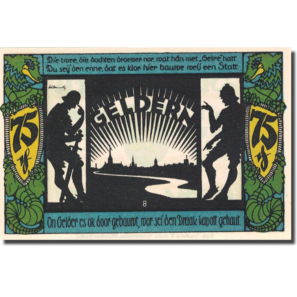 Banknote, Germany, Geldern, 75 Pfennig, personnage 1921-11-04 UNC(63) Mehl 416.1