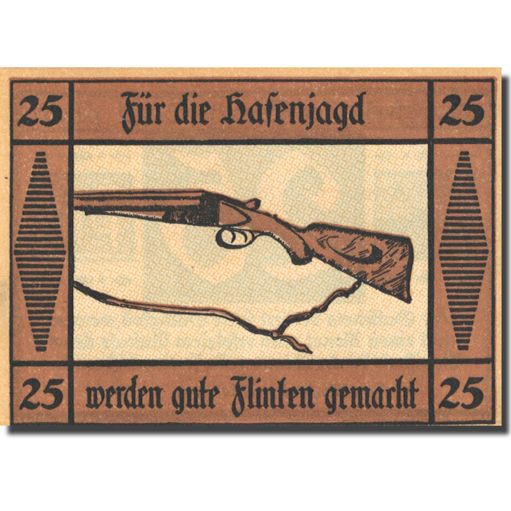 Banconote, Germania, Suhl, 25 Pfennig, fusil, 1922, SPL, Mehl:1303.1