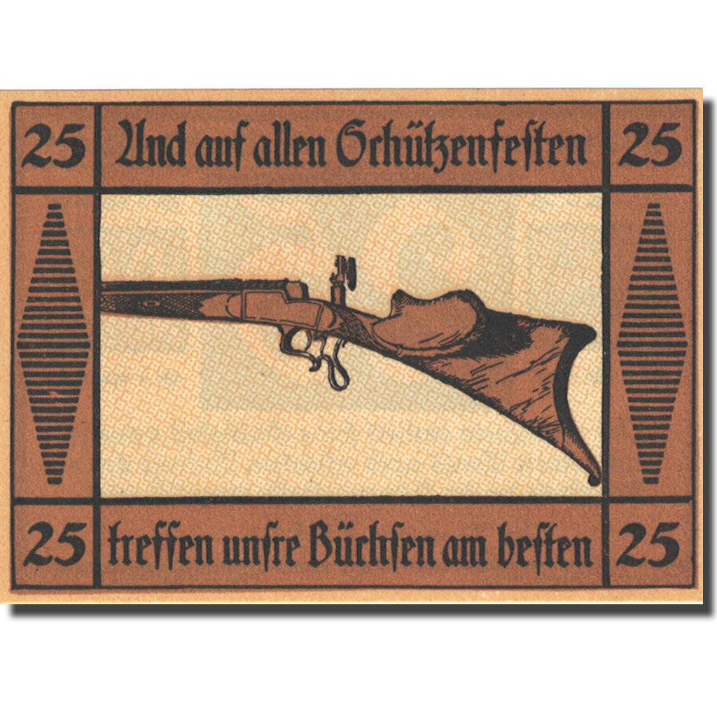 Geldschein, Deutschland, Suhl, 25 Pfennig, fusil 1, 1922, UNZ-, Mehl:1303.1