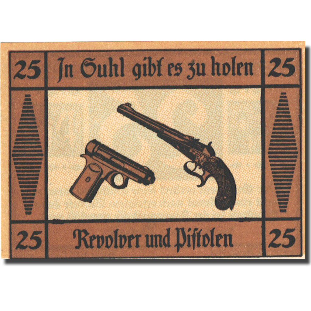 Banknote, Germany, Suhl, 25 Pfennig, fusil 2, 1922, UNC(63), Mehl:1303.1