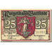 Banknote, Germany, Buttstädt, 25 Pfennig, Monument, 1921, UNC(63), Mehl:211.1a