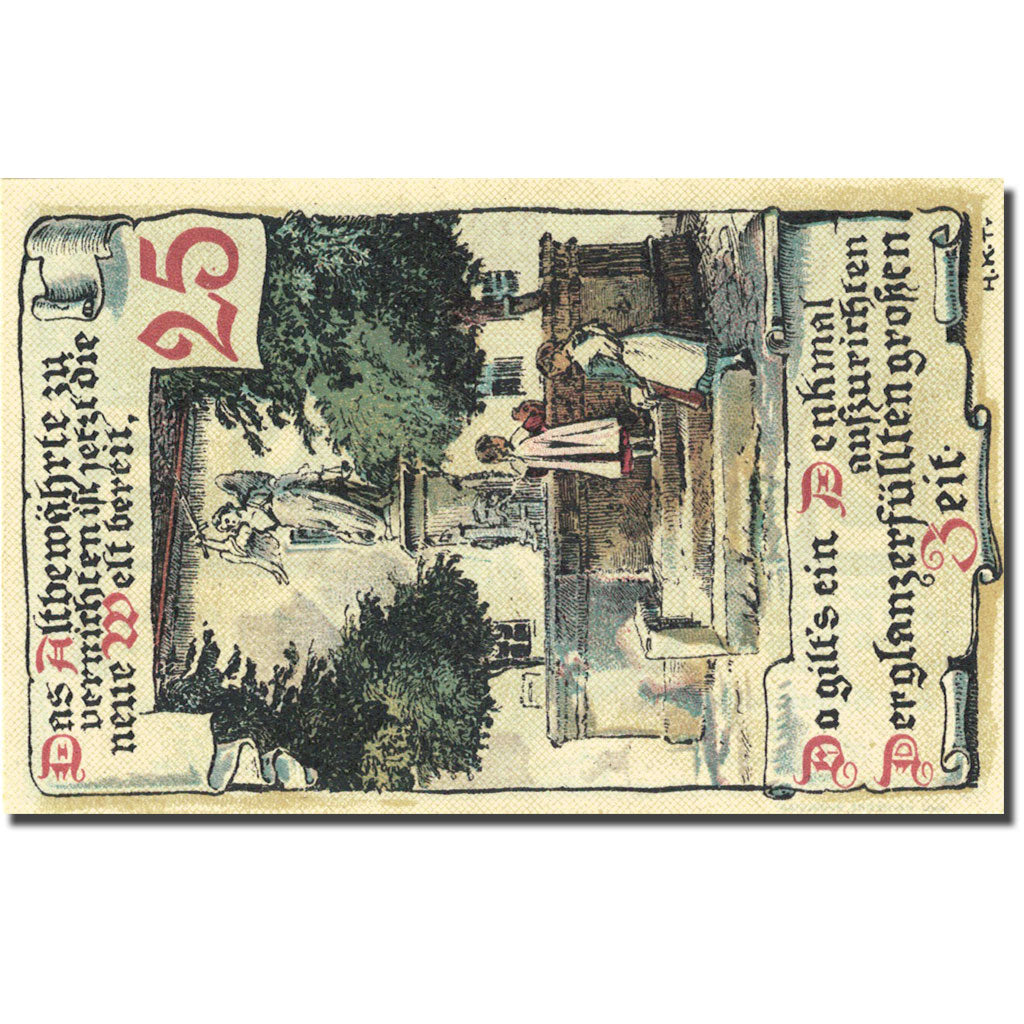 Banknote, Germany, Buttstädt, 25 Pfennig, Monument, 1921, UNC(63), Mehl:211.1a