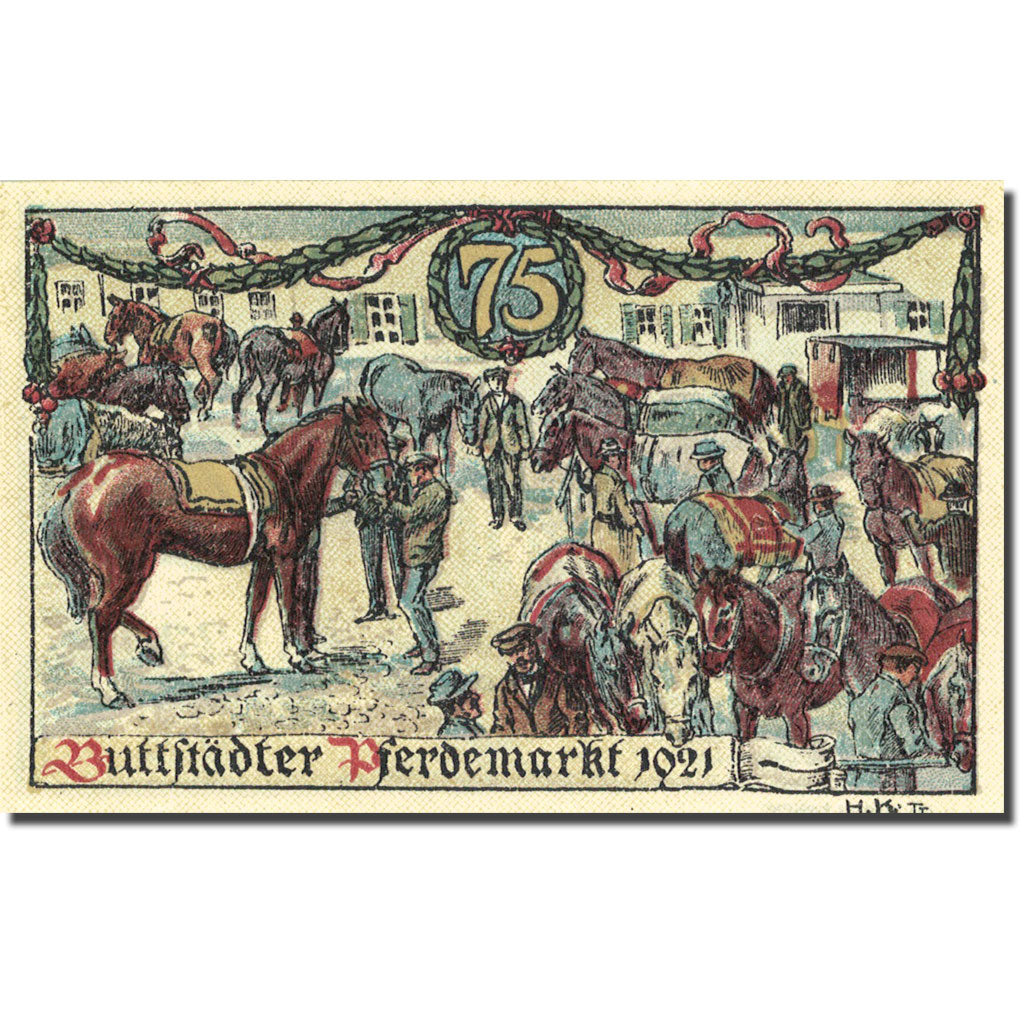 Banknote, Germany, Buttstädt, 75 Pfennig, village 1, 1921, UNC(63), Mehl:362.1a
