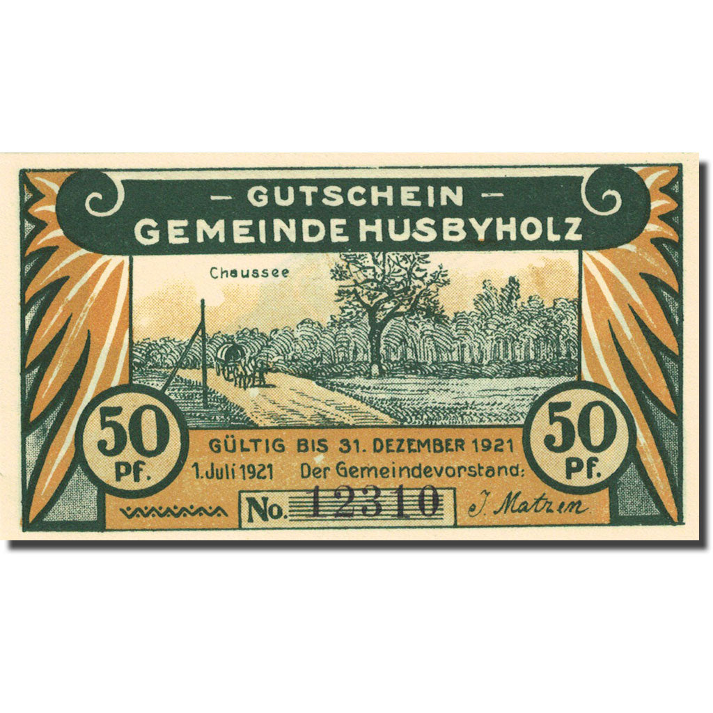 Banknote, Germany, Husbyholz, 50 Pfennig, personnage 3, 1921 UNC(63) Mehl 638.1