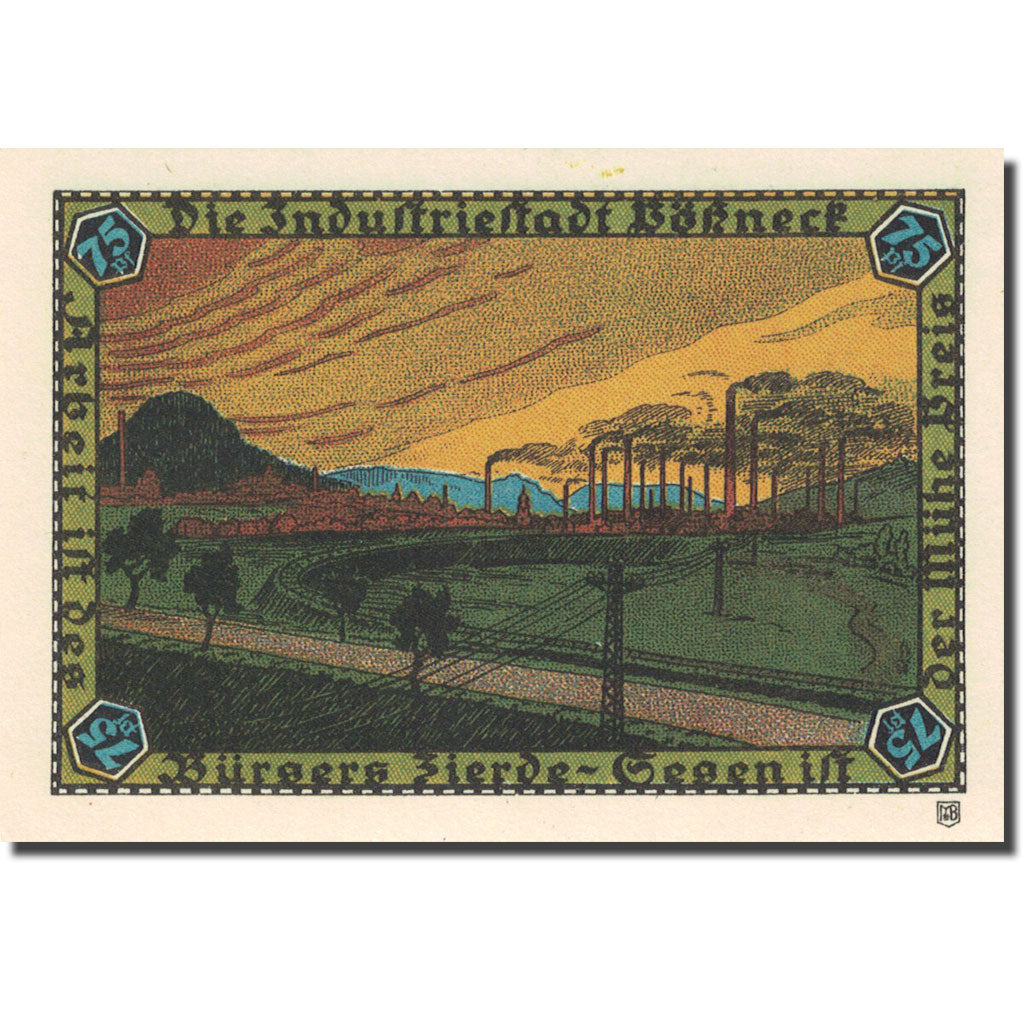 Banknote, Germany, Possneck, 75 Pfennig, Usine, 1921, UNC(63), Mehl:1066.6