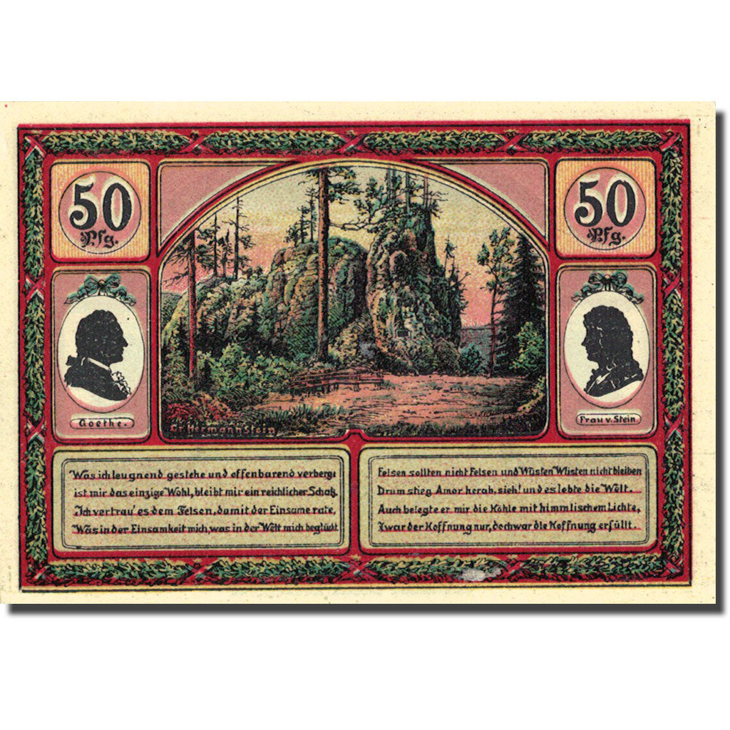 Banknote, Germany, Llmenau, 50 Pfennig, Forêt, 1921, UNC(63), Mehl:643.3