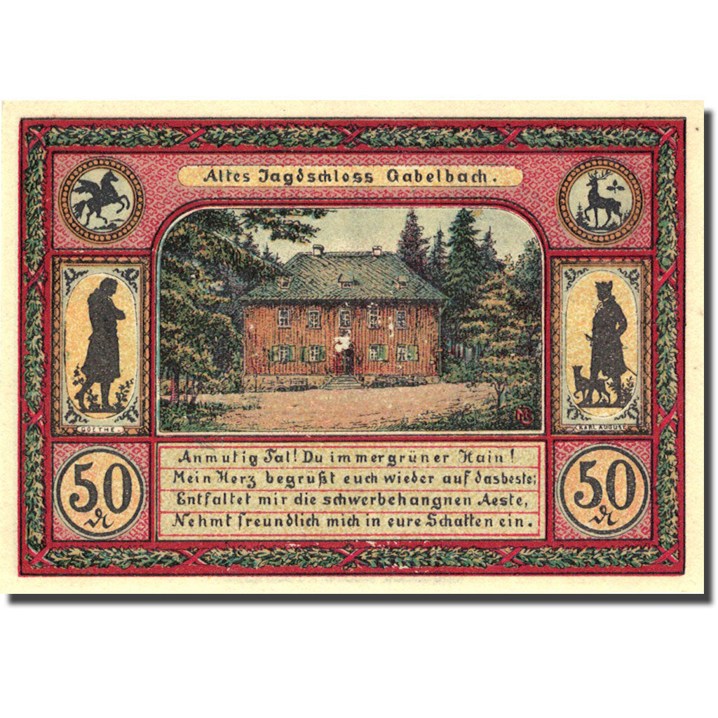 Banknote, Germany, Llmenau, 50 Pfennig, personnage, 1921, UNC(63), Mehl:643.3