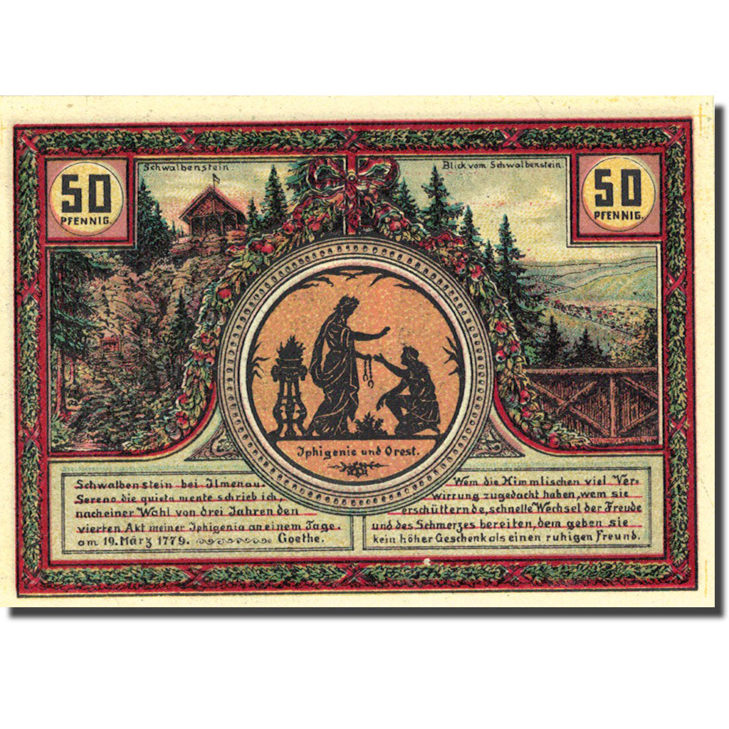 Banknote, Germany, Llmenau, 50 Pfennig, personnage 2, 1921, UNC(63), Mehl:643.3