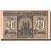 Banknote, Germany, Kempen, 20 Pfennig, château 6, 1920 pink UNC(63) Mehl 689.1