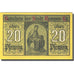 Banknote, Germany, Kempen, 20 Pfennig, personnage 1920 yellow UNC(63) Mehl 689.1