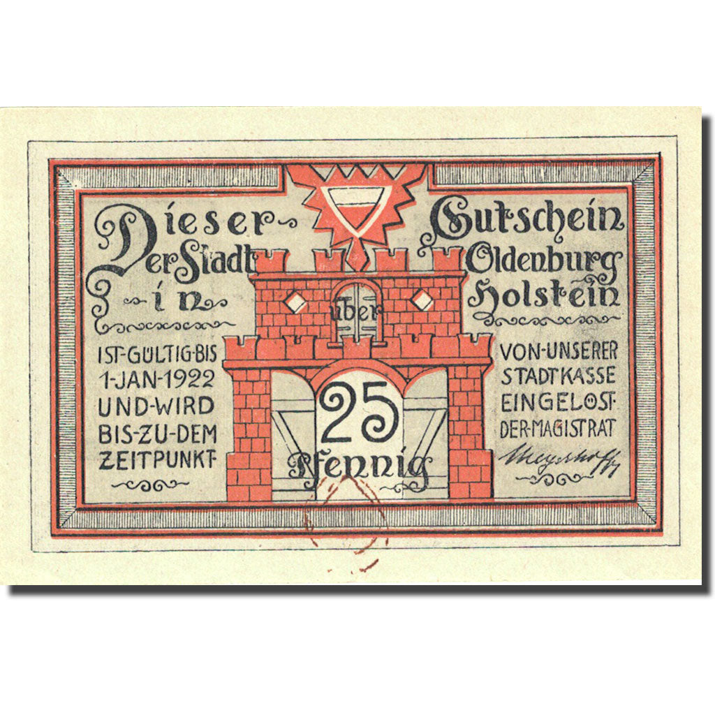 Banknote, Germany, Oldenburg, 25 Pfennig, Port 1922-01-01, UNC(63) Mehl 1015.4