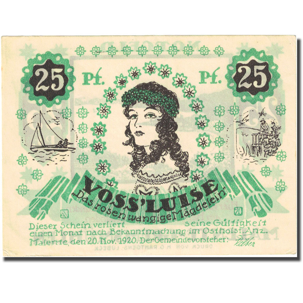 Banknote, Germany, Malente-Gremsmühlen, 25 Pfennig, paysage UNC(63) Mehl 864.1