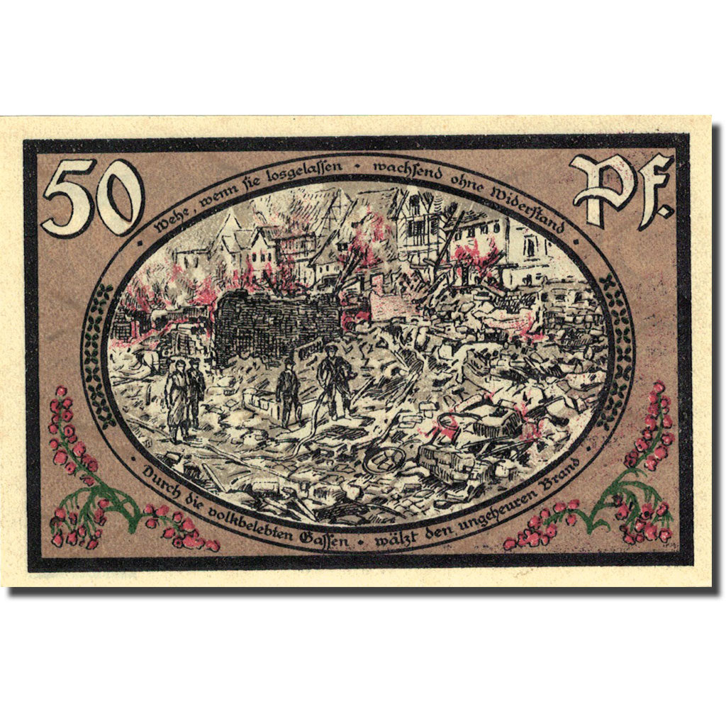 Banknote, Germany Wasungen 50 Pfennig Incendie 2, 1921-10-01 UNC(63) Mehl 1384.1