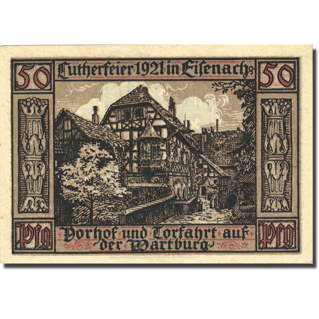Banknote, Germany, Eisenach, 50 Pfennig, Abbaye 1921-05-31, UNC(63) Mehl 320.2a