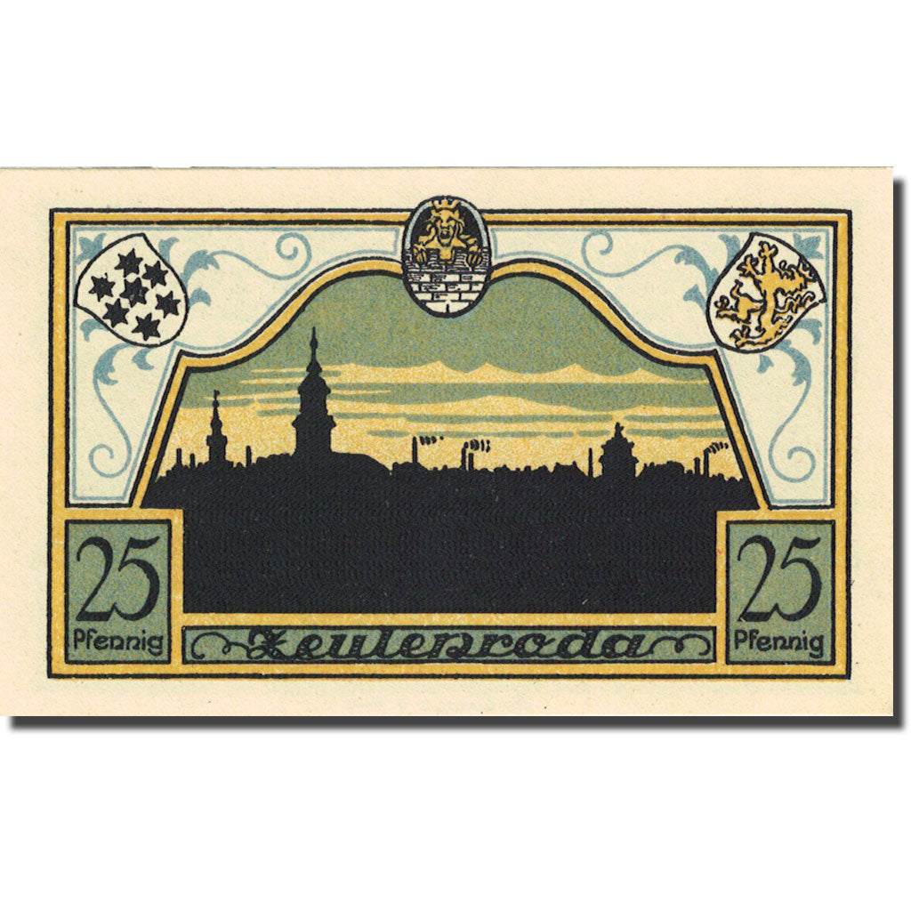 Banknote, Germany, Zeulenroda, 25 Pfennig, Usine 19211 UNC(63) Mehl 1470.1