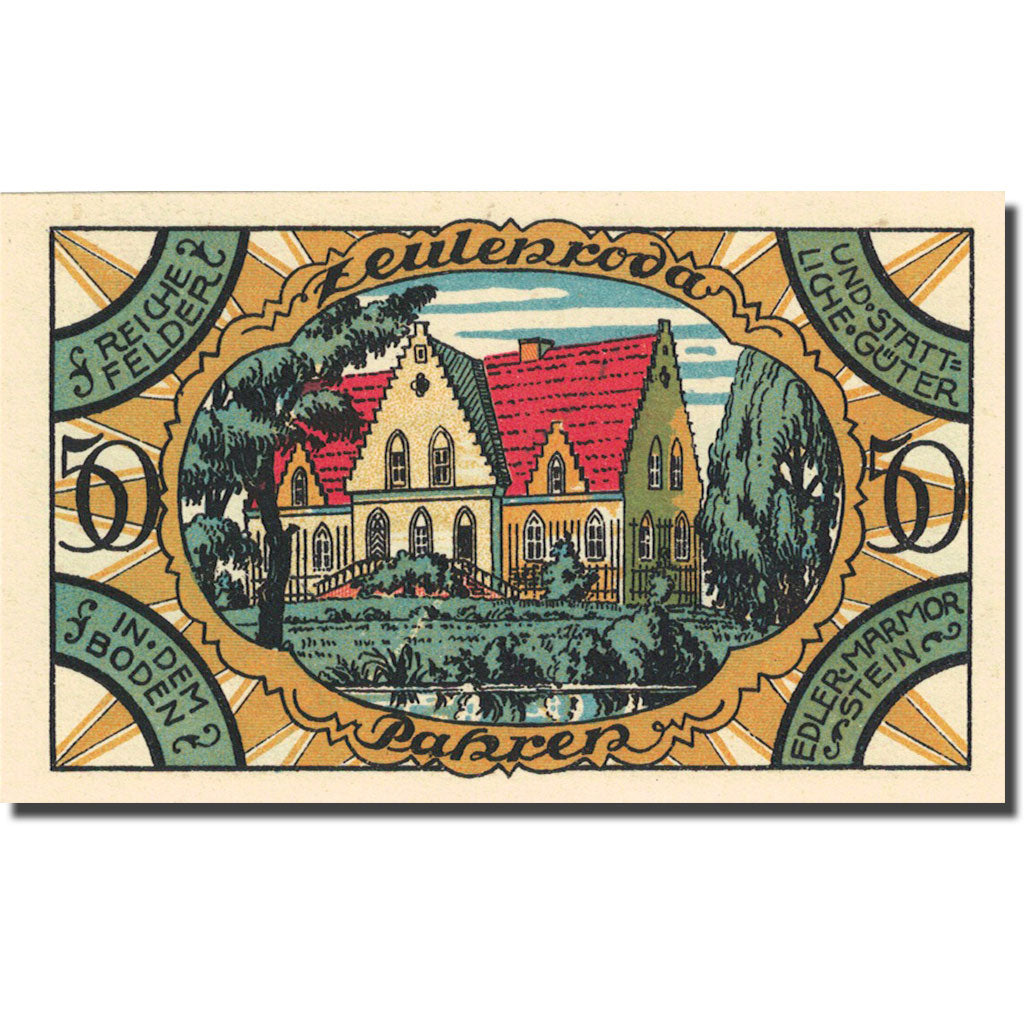 Banknote, Germany, Zeulenroda, 50 Pfennig, Monument, 1921, UNC(63) Mehl 1470.2