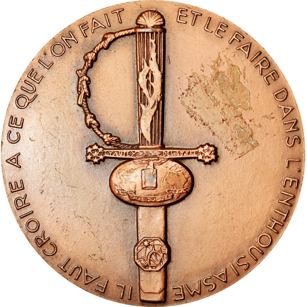França, Medal, Robert Garric, Membre de l'Institut, 1968, Delamarre, AU(50-53)