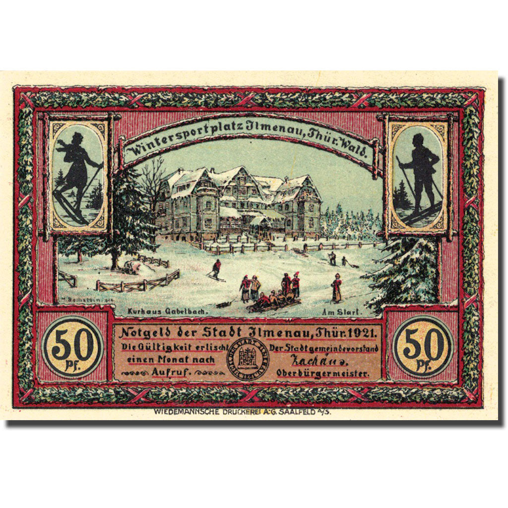 Banknote, Germany, Ilmenau, 50 Pfennig, paysage, 1921, UNC(63), Mehl:643.3