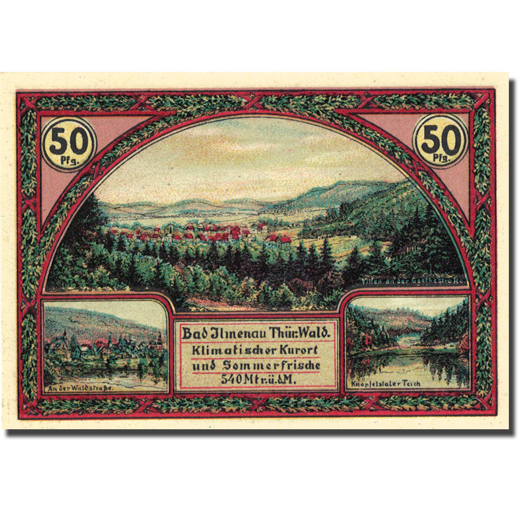 Banknote, Germany, Ilmenau, 50 Pfennig, paysage, 1921, UNC(63), Mehl:643.3