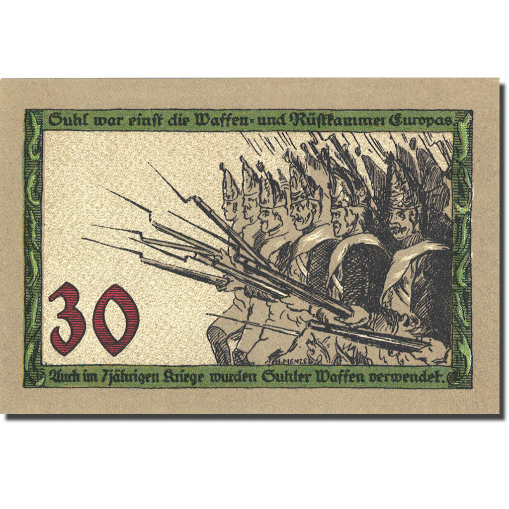 Banknote, Germany, Suhl, 30 Pfennig, soldat 1, 1922, UNC(63), Mehl:1303.2