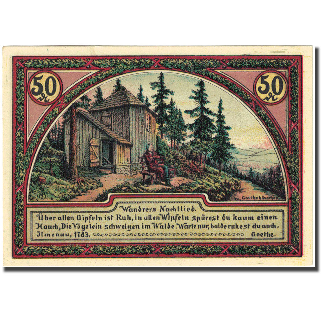 Banknote, Germany, ilmenau, 50 Pfennig, montagne 1, 1921, UNC(63), Mehl:643.4