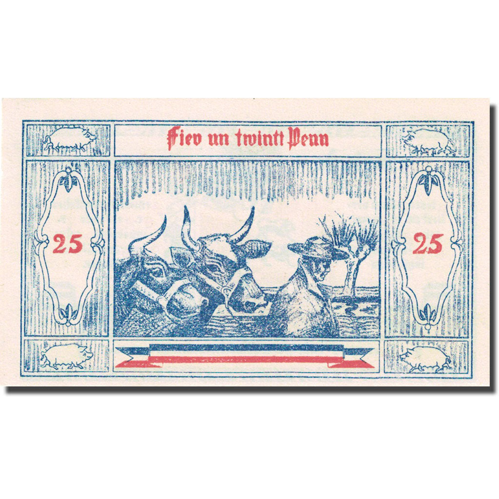 Banknote, Germany, Gross Nordende, 25 Pfennig, Animaux, 1921 UNC(63) Mehl 484.1a
