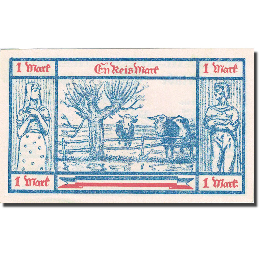 Geldschein, Deutschland, Gross Nordende, 1 Mark, animaux 2, 1921 UNZ Mehl 484.1a